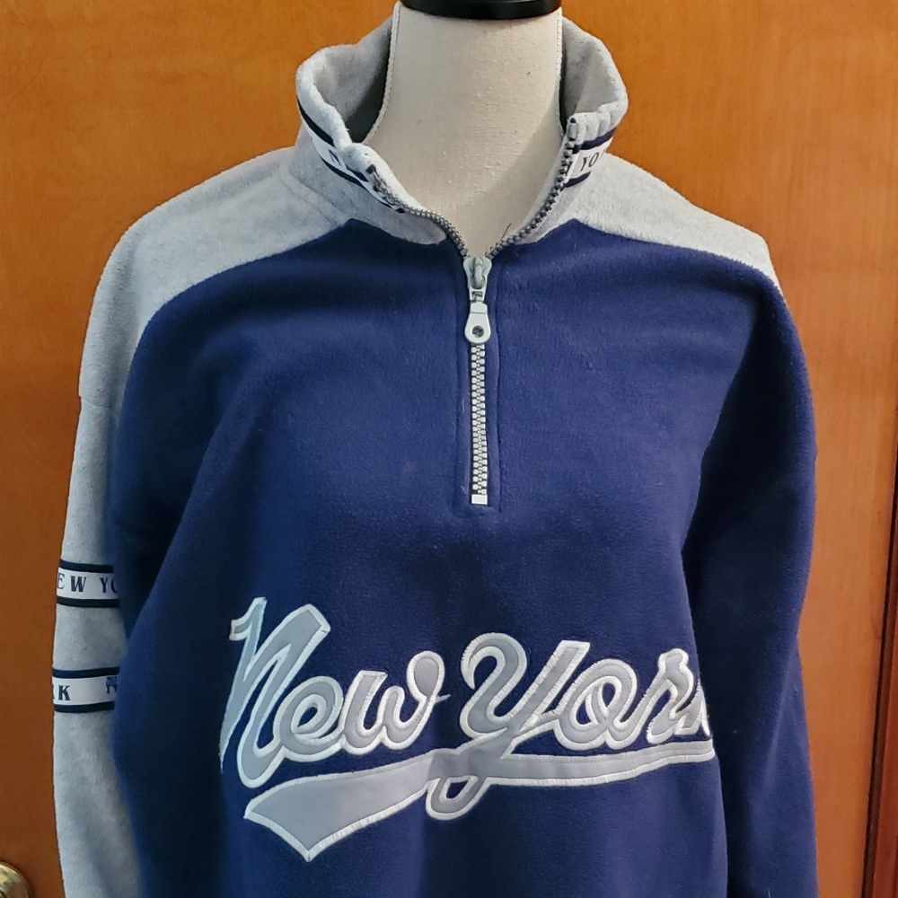 Mens NY Yankees Performance Fleece Half-Zip Pullover size XL EUC